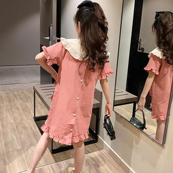 ワンピース キッズ 子供服 女の子 春夏 キッズワンピース 半袖ワンピース 折り襟 フリル チュニック 子供ドレス お姫様 おしゃれ カジュアル 可愛い 新品 150cm Y アユストア 通販 Yahoo ショッピング