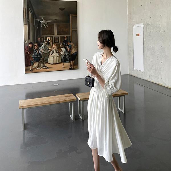 ワンピース レディース 40代 代 夏 五分袖 きれいめ 上品 マキシワンピース ロング Vネック 大きいサイズ パーティードレス おしゃれ 韓国風 着痩せ 通勤 新品 Y アユストア 通販 Yahoo ショッピング