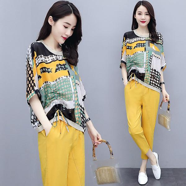 セットアップ レディース 夏 40代 代 コーデ カジュアル ブラウス シャツ 半袖 花柄 ガウチョパンツ 大きいサイズ 韓国風 おしゃれ 着痩せ 通勤 上品 新品 Y アユストア 通販 Yahoo ショッピング