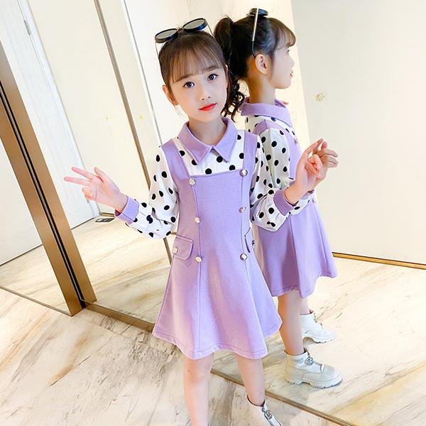 ワンピース キッズ 長袖 子供服 女の子 春秋 キッズワンピース シャツワンピース ドット柄 子供ドレス ジュニア 結婚式 お姫様 おしゃれ 可愛い カジュアル 新品 Y4545 アユストア 通販 Yahoo ショッピング