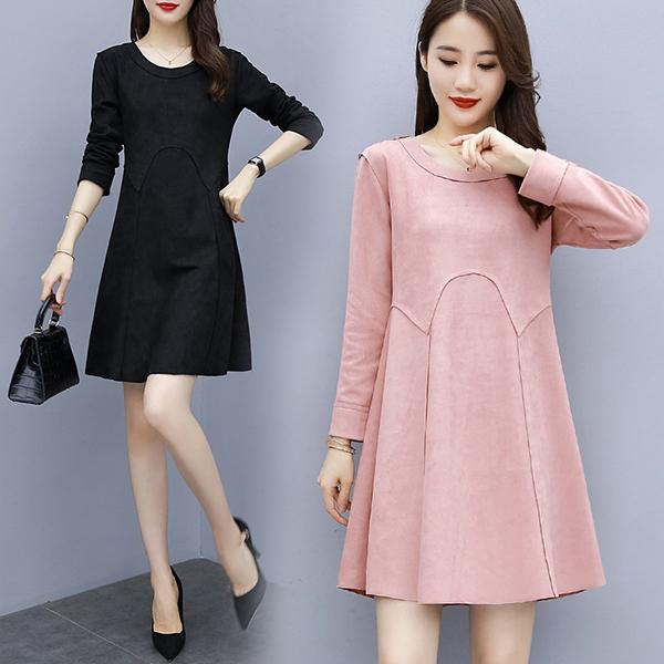 ワンピース レディース 40代 代 春秋 長袖 きれいめ 上品 膝丈ワンピース Aライン 無地 大きいサイズ パーティードレス おしゃれ 韓国風 着痩せ 通勤 Ol 新品 Y アユストア 通販 Yahoo ショッピング