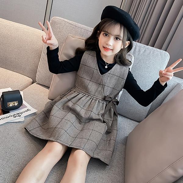 ワンピース キッズ 長袖 子供服 女の子 春秋 キッズワンピース 長袖ワンピース チェック柄 子供ドレス お姫様 ジュニア おしゃれ 可愛い カジュアル 小学生 新品 Y アユストア 通販 Yahoo ショッピング