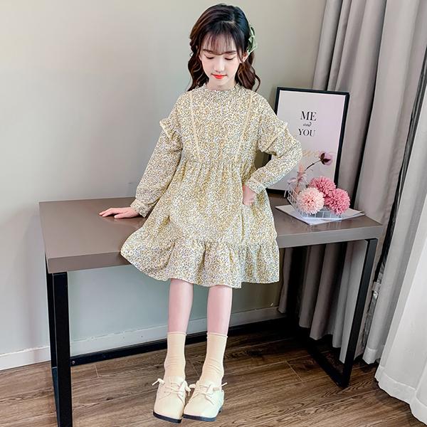 ワンピース キッズ 長袖 子供服 女の子 春秋 キッズワンピース 長袖ワンピース 花柄 ロング丈 子供ドレス お姫様 ジュニア おしゃれ 可愛い カジュアル 新品 Y アユストア 通販 Yahoo ショッピング