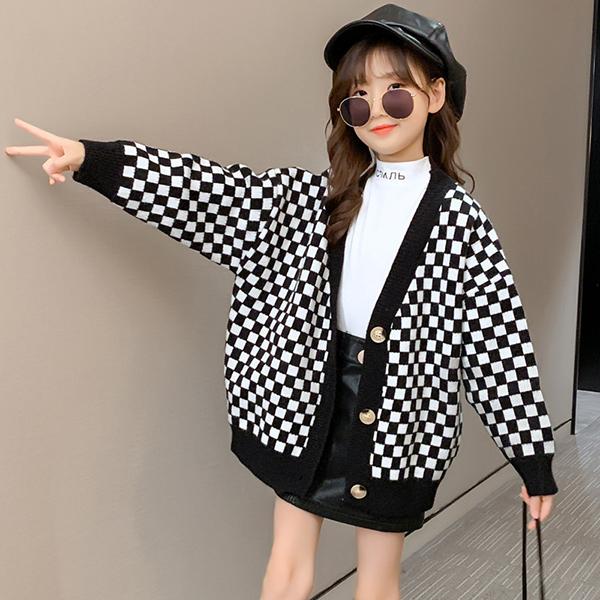 カーディガン キッズ 女の子 子供服 春秋 長袖トップス アウター セーター 前開き チェック柄 ニットカーディガン カットソー 羽織り おしゃれ 可愛い 新品 150 Y アユストア 通販 Yahoo ショッピング