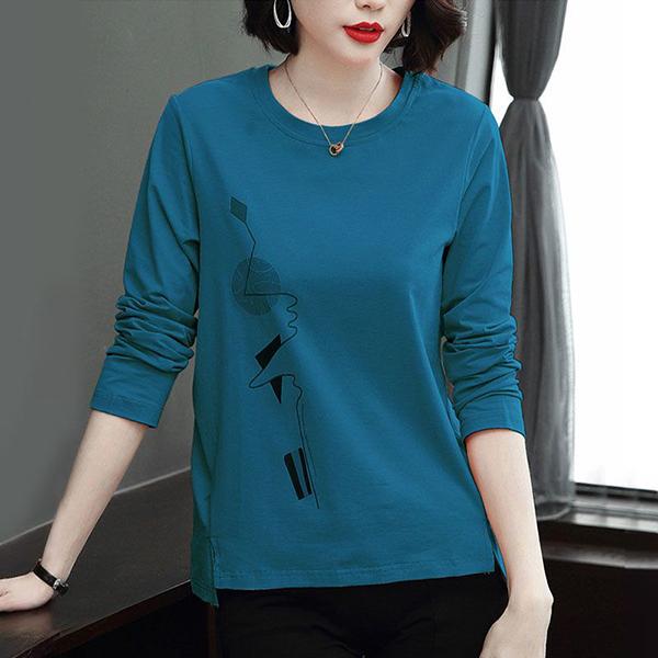 Tシャツ レディース 40代 長袖 春秋 きれいめ トップス 綿 カットソー Tシャツ ゆったり カジュアル 大きいサイズ おしゃれ 大人 通勤 着痩せ 韓国風 Ol 新品 Y アユストア 通販 Yahoo ショッピング