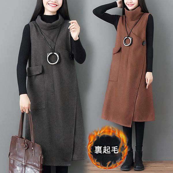 ワンピース レディース 裏起毛 秋 冬 40代 50代 きれいめ 袖なし タートルネック ロング丈 厚手 上品 大きいサイズ 暖かい コーデ おしゃれ 韓国風 着痩せ 新品 Y アユストア 通販 Yahoo ショッピング