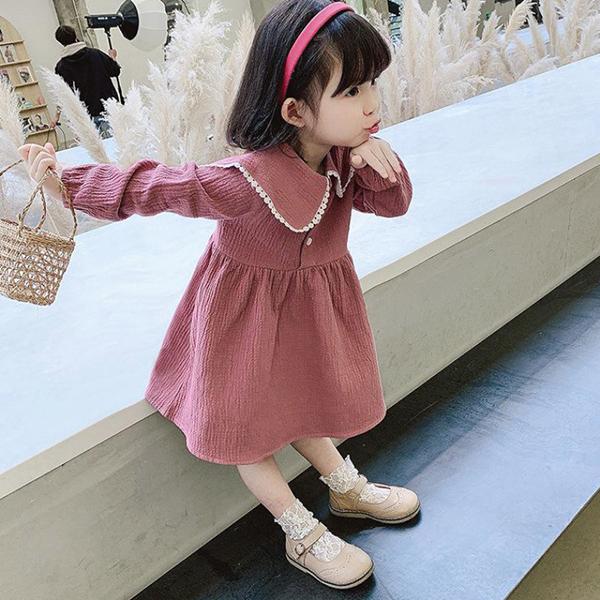 子供服 ワンピース ピンク キッズ 韓国子供服 女の子 春服 長袖ワンピース 折り襟 子供ドレス Dress 子ども服 ベビー服 お姫様 おしゃれ 可愛い カジュアル 新品 Y アユストア 通販 Yahoo ショッピング
