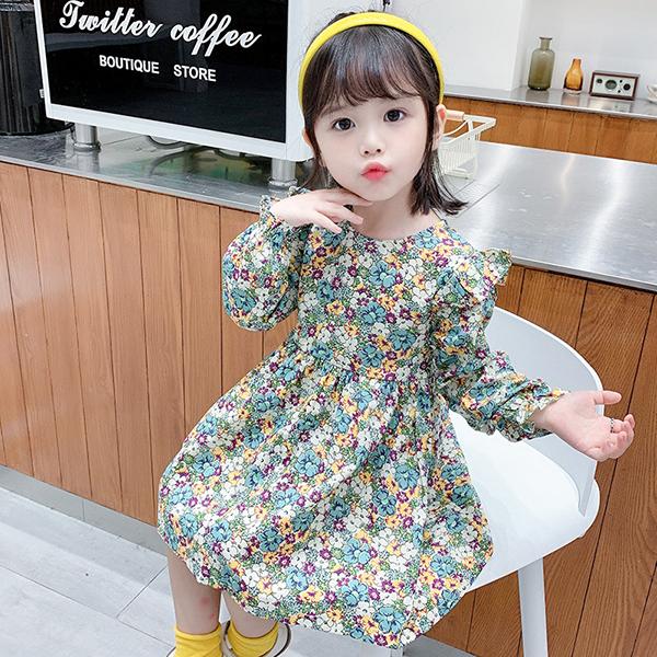 子供服 ワンピース キッズ 韓国子供服 女の子 春服 長袖ワンピース 花柄 子供ドレス Dress 子ども服 ベビー服 お姫様 おしゃれ 可愛い カジュアル 新品 90 100 Y4569 アユストア 通販 Yahoo ショッピング