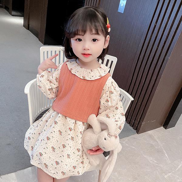 子供服 セットアップ キッズ 女の子 長袖 春服 上下セット トップス ベスト ニット ワンピース 花柄 韓国子供服 ベービー おしゃれ 可愛い 新品 80 90 100 110 Y アユストア 通販 Yahoo ショッピング