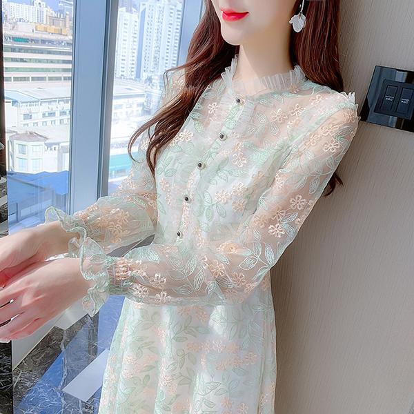 ワンピース レディース 40代 代 きれいめ 春服 長袖 マキシワンピース ロングワンピース 刺繍 Aライン ドレス 大きいサイズ おしゃれ 着痩せ 上品 通勤 新品 Y アユストア 通販 Yahoo ショッピング