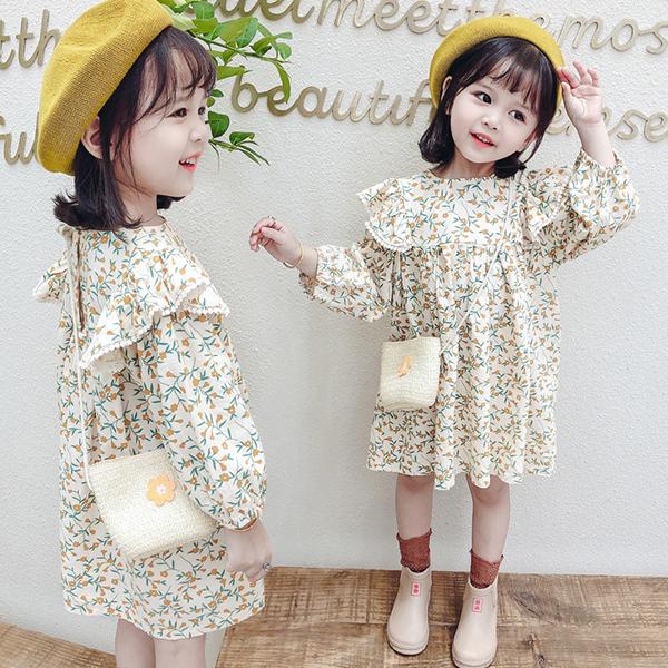 子供服 ワンピース キッズ 女の子 花柄ワンピース 長袖 フリル 春服 韓国子供服 子供ドレス Dress 子ども服 ベビー服 お姫様 おしゃれ 可愛い カジュアル 新品 Y アユストア 通販 Yahoo ショッピング