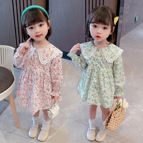 子供服 ワンピース キッズ 女の子 花柄ワンピース 長袖 折り襟 春服 韓国子供服 子供ドレス Dress 子ども服 ベビー服 お姫様 おしゃれ 可愛い カジュアル 新品 Y アユストア 通販 Yahoo ショッピング