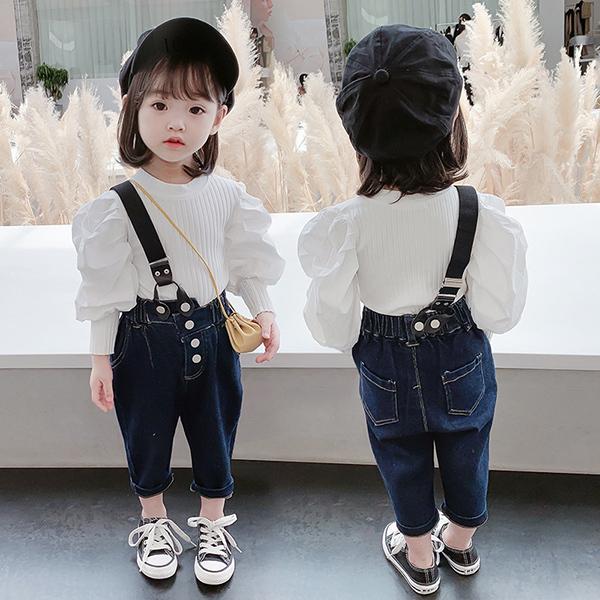 子供服 セットアップ キッズ 女の子 長袖 春服 トップス Tシャツ 無地 デニムパンツ ロングパンツ サロペット 長ズボン 韓国子供服 ベビー服 おしゃれ 可愛い Y アユストア 通販 Yahoo ショッピング