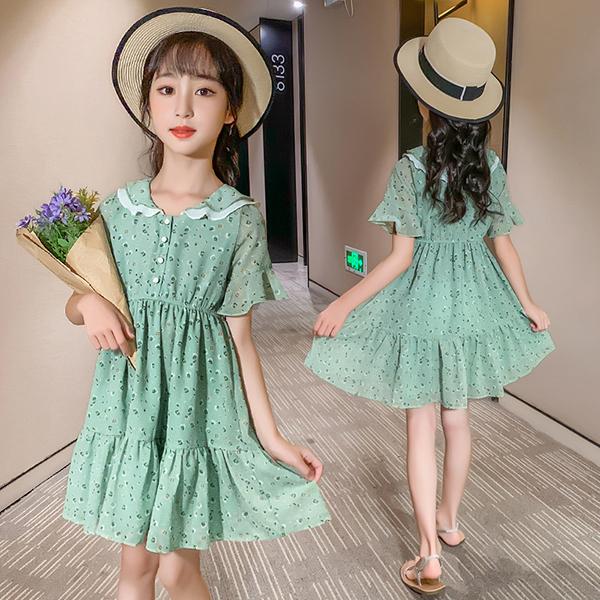 子供服 ワンピース ピンク 160 韓国子ども服 キッズ 女の子 夏 シフォンワンピース 花柄 子供ドレス 結婚式 誕生日 ベビー服 お姫様 おしゃれ 可愛い カジュアル Y アユストア 通販 Yahoo ショッピング