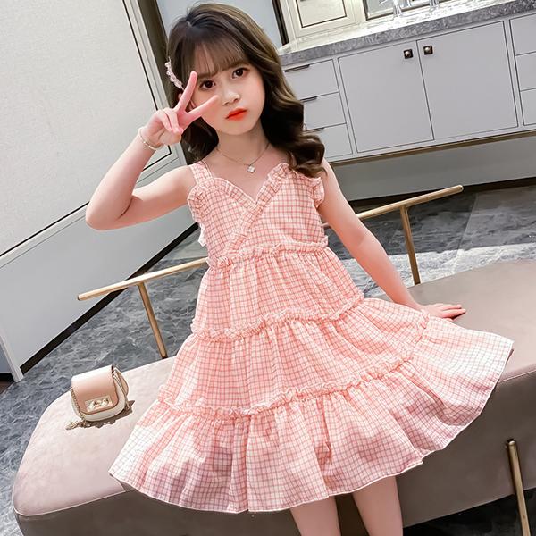子供服 ワンピース ピンク 160 韓国子ども服 キッズ 女の子 夏服 ノースリーブ チェック柄 子供ドレス 結婚式 誕生日 ベビー服 ジュニア お姫様 おしゃれ 可愛い Y アユストア 通販 Yahoo ショッピング