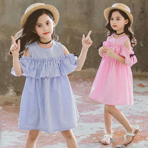 子供服 ワンピース ピンク 160 韓国子ども服 キッズ 女の子 夏服 ストライプ 肩出し 子供ドレス 結婚式 誕生日 ベビー服 ジュニア お姫様 おしゃれ 可愛い 新品 Y アユストア 通販 Yahoo ショッピング