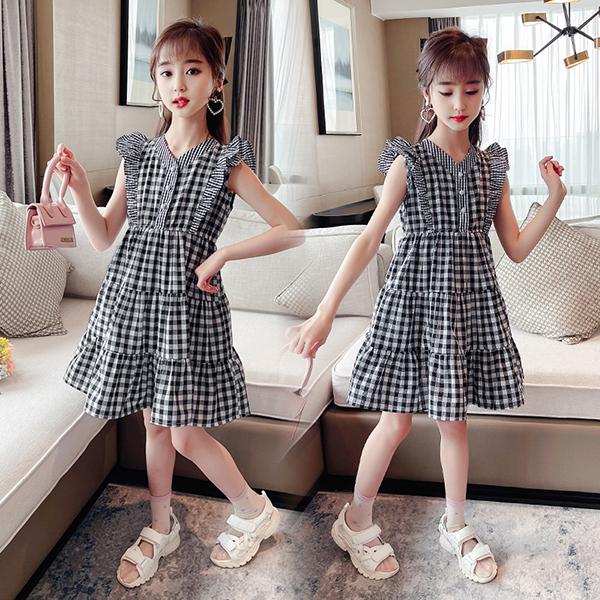 子供服 ワンピース 160 韓国子ども服 キッズ 女の子 夏服 ノースリーブ チェック柄 子供ドレス 結婚式 誕生日 ベビー服 ジュニア お姫様 おしゃれ 可愛い 新品 Y アユストア 通販 Yahoo ショッピング
