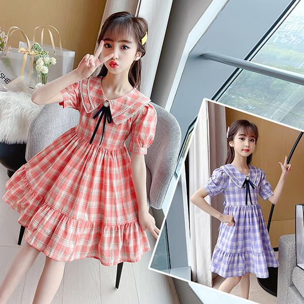 子供服 ワンピース ピンク 160 韓国子ども服 キッズ 女の子 春夏 半袖ワンピース チェック柄 子供ドレス 結婚式 誕生日 ベビー ジュニア お姫様 おしゃれ 可愛い Y4570 アユストア 通販 Yahoo ショッピング