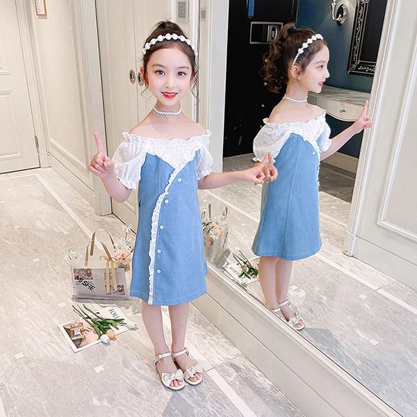 子供服 ワンピース 160 韓国子ども服 キッズ 女の子 春夏 半袖 デニムワンピース 子供ドレス 結婚式 誕生日 ベビー服 ジュニア お姫様 おしゃれ 可愛い 新品 Y アユストア 通販 Yahoo ショッピング