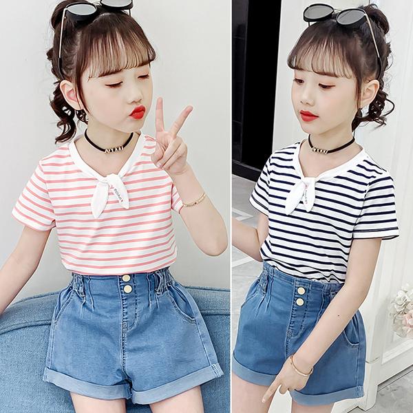 Tシャツ キッズ 半袖 夏服 韓国子供服 女の子 トップス ブラウス Tシャツ 綿 ストライプ カットソー 子供服 ベビー服 カジュアル 可愛い おしゃれ お出かけ 新品 Y アユストア 通販 Yahoo ショッピング