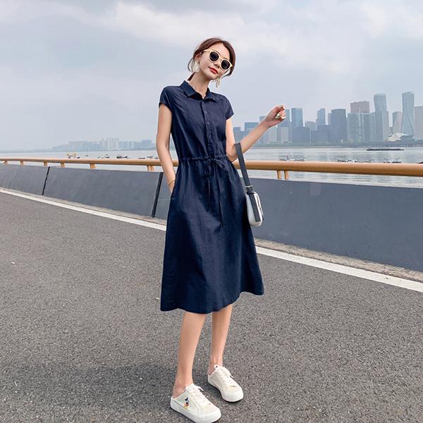 ワンピース レディース 40代 きれいめ 夏服 半袖 シャツワンピース マキシワンピース 綿麻 大きいサイズ パーティードレス おしゃれ 可愛い 着痩せ 上品 新品 Y アユストア 通販 Yahoo ショッピング