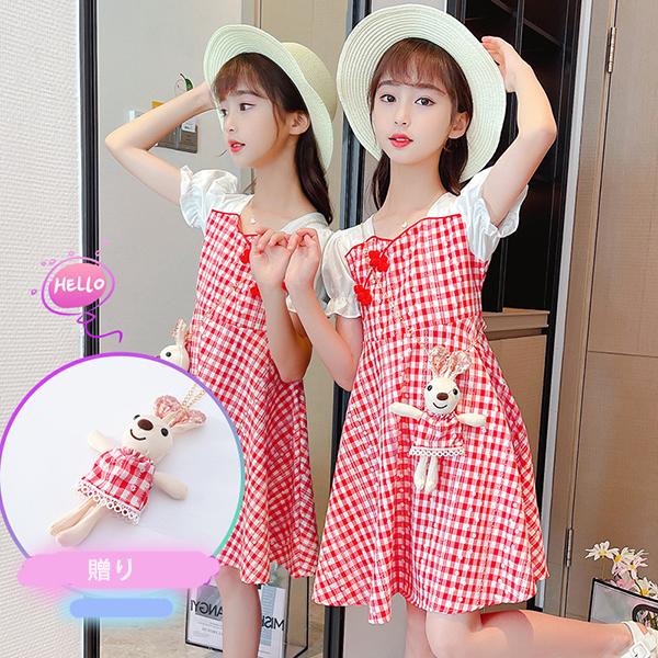 子供服 ワンピース 160 韓国子ども服 キッズ 女の子 夏服 半袖 