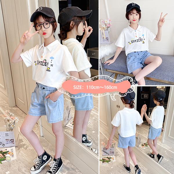 ジャージ キッズ 女子 上下 半袖 春夏 子供服 セットアップ トップス Tシャツ ハーフパンツ ガウチョパンツ 半ズボン スポーツウェア 部屋着 可愛い おしゃれ Y4513 アユストア 通販 Yahoo ショッピング