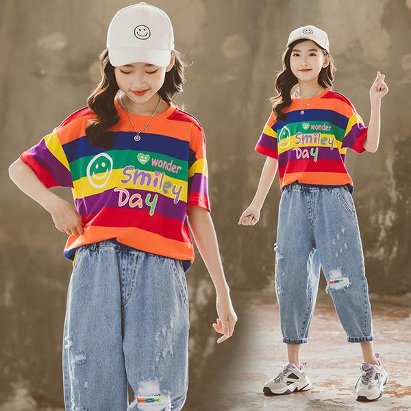 Tシャツ キッズ 半袖 夏服 韓国子供服 女の子 トップス ブラウス Tシャツ 綿 ストライプ カットソー 子供服 ベビー服 カジュアル 可愛い おしゃれ お出かけ 新品 Y45 アユストア 通販 Yahoo ショッピング