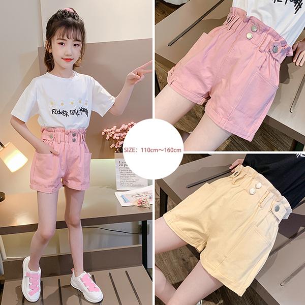 ハーフパンツ キッズ 子供服 女の子 ショートパンツ 短パン 夏服 ボトムス ストレッチパンツ ウェストゴム 伸びる 半ズボン 韓国子供服 ベビー服 可愛い 新品 Y45 アユストア 通販 Yahoo ショッピング