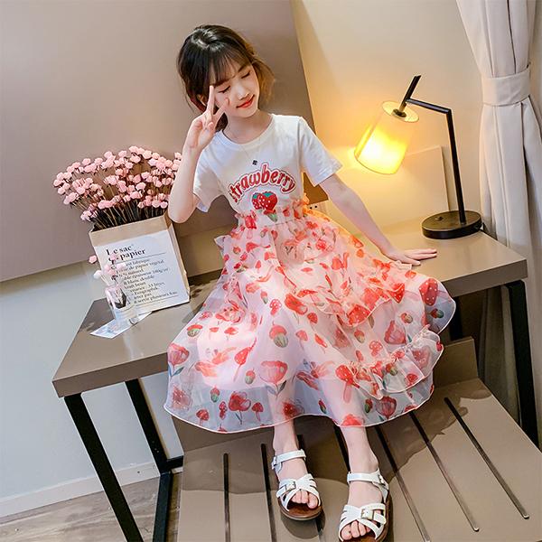 22人気の ワンピース 花柄 100 女の子 半袖 セットアップ トップス スカート ワンピース