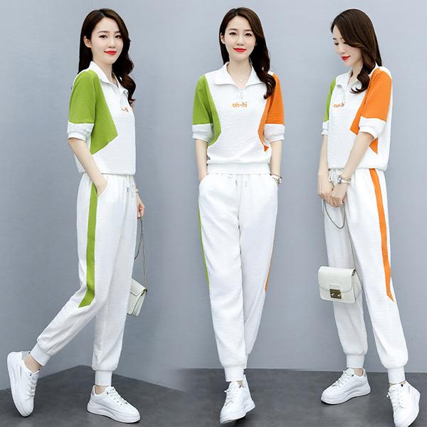 ジャージ レディース 上下 夏 40代 カジュアル セットアップ トップス 半袖tシャツ ロングパンツ スポーツウェア 大きいサイズ おしゃれ 着痩せ 通勤 上品 新品 Y4517 アユストア 通販 Yahoo ショッピング