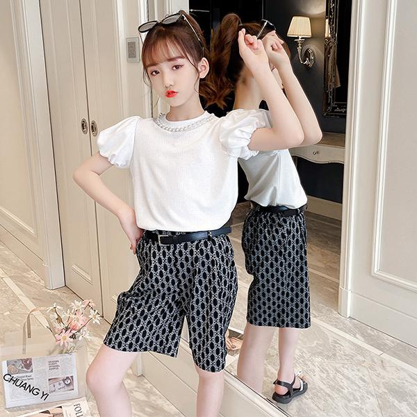 子供服 セットアップ キッズ 女の子 夏服 トップス ブラウス Tシャツ 半袖 ハーフパンツ 半ズボン 韓国子ども服 女児 ジュニア ベビー服 おしゃれ 可愛い 新品 Y4530 アユストア 通販 Yahoo ショッピング