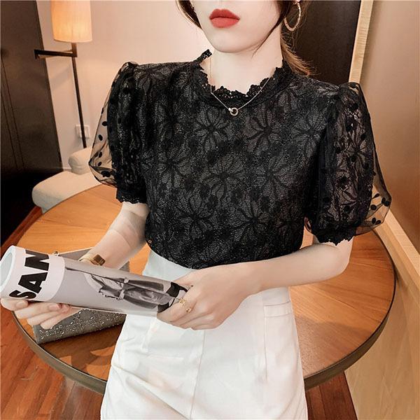 ブラウス レディース 白 夏服 おしゃれ 半袖 40代 代 仕事 トップス レースシャツ Tシャツ きれいめ 可愛い カジュアル 着痩せ 韓国風 大人 上品 通勤 新品 Y4565 アユストア 通販 Yahoo ショッピング