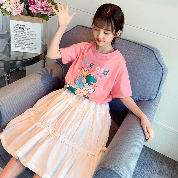 子供服 女の子 夏服 セットアップ 上下セット 半袖 Tシャツ ロング丈スカート 韓国子供服 キッズ ジュニア ベビー服 おしゃれ 可愛い 新品 160 150 130 1 110 Y アユストア 通販 Yahoo ショッピング