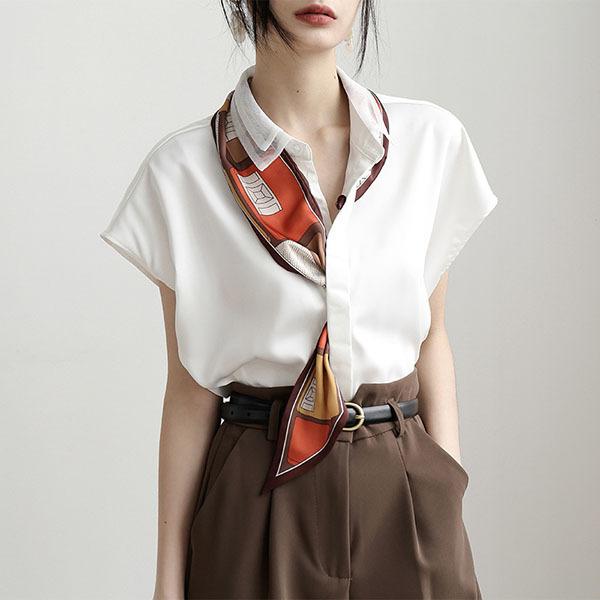 ブラウス レディース 半袖 白 オフィス 夏服 40代 代 トップス シャツ リボン シフォン Tシャツ きれいめ 可愛い 着痩せ 韓国風 おしゃれ 大人 上品 通勤 新品 Y アユストア 通販 Yahoo ショッピング