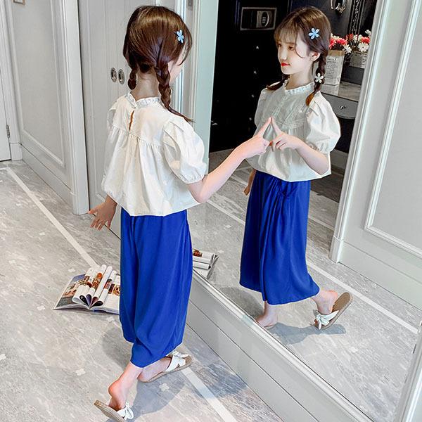 子供服 女の子 夏服 セットアップ 上下セット 半袖 Tシャツ ブラウス ガウチョパンツ ズボン 韓国子供服 キッズ ジュニア ベビー服 おしゃれ 可愛い 新品 160cm Y アユストア 通販 Yahoo ショッピング