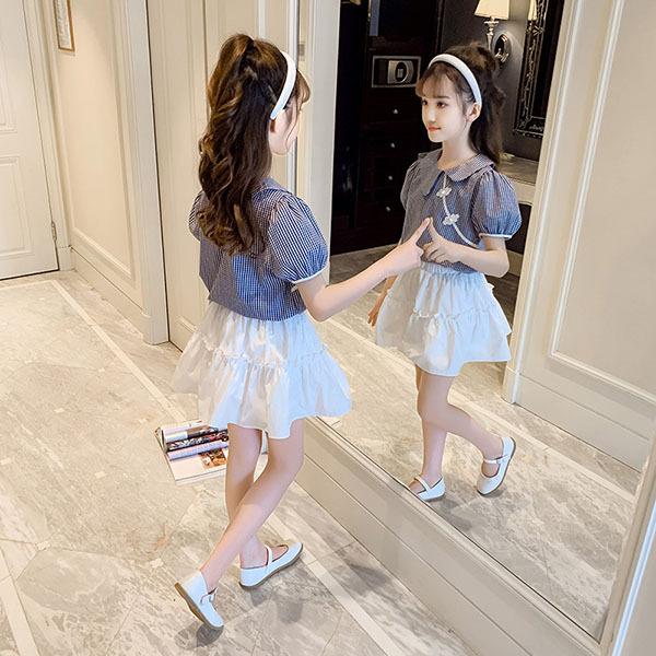 子供服 女の子 夏服 セットアップ 上下セット 半袖 Tシャツ ブラウス チェック柄 スカート 韓国子供服 キッズ ジュニア ベビー服 おしゃれ 可愛い 新品 160cm Y アユストア 通販 Yahoo ショッピング