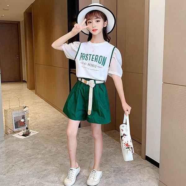 子供服 女の子 夏服 セットアップ 上下セット 半袖 Tシャツ ブラウス ハーフパンツ 半ズボン 韓国子供服 キッズ ジュニア ベビー服 おしゃれ 可愛い 新品 160cm Y アユストア 通販 Yahoo ショッピング