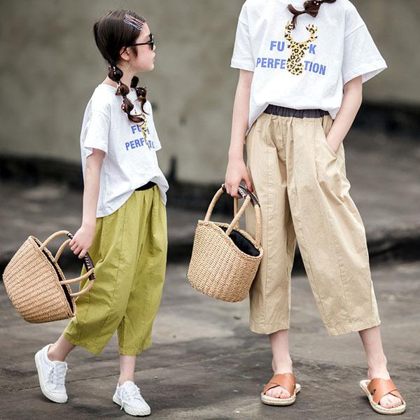 ガウチョパンツ キッズ 子供服 女の子 九分丈パンツ スカート風 春夏 薄手 ボトムス ストレッチパンツ ウェストゴム 伸びる 韓国子供服 可愛い おしゃれ 新品 Y アユストア 通販 Yahoo ショッピング