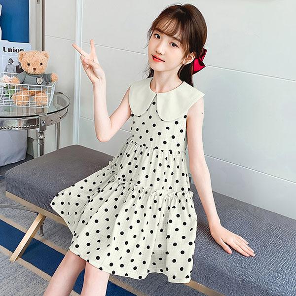 子供服 ワンピース 女の子 夏服 韓国子供服 ノースリーブ ドット柄 子供ドレス 結婚式 キッズ ジュニア ベビー服 お姫様 誕生日 七五三 おしゃれ 可愛い 新品 Y アユストア 通販 Yahoo ショッピング