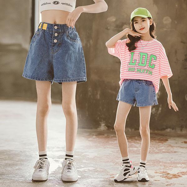 デニムパンツ キッズ 子供服 女の子 夏服 半ズボン ハーフパンツ ボトムス ストレッチパンツ ウェストゴム ジーンズ 韓国子ども服 可愛い おしゃれ 新品 140 150 Y アユストア 通販 Yahoo ショッピング