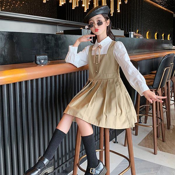 子供服 ワンピース 女の子 韓国子供服 秋服 長袖 シャツワンピース キッズ 綿 蝶結び 子供ドレス 結婚式 誕生日 七五三 お姫様 ベビー服 おしゃれ 可愛い 160cm Y4581 アユストア 通販 Yahoo ショッピング