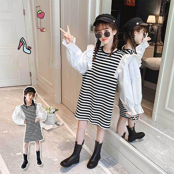 子供服 ワンピース 女の子 韓国子供服 秋服 長袖ワンピース キッズ ストライプ 子供ドレス 結婚式 誕生日 七五三 お姫様 ベビー服 おしゃれ 可愛い 新品 160 Y45 アユストア 通販 Yahoo ショッピング