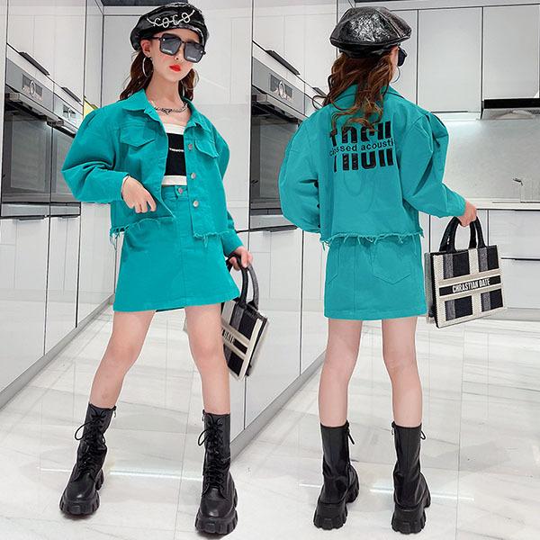 子供服 女の子 韓国子供服 セットアップ キッズ 秋服 長袖 アウター トップス ジャケット スカート 子ども服 ジュニア おしゃれ 可愛い 新品 140cm 150cm 160cm Y4580 アユストア 通販 Yahoo ショッピング