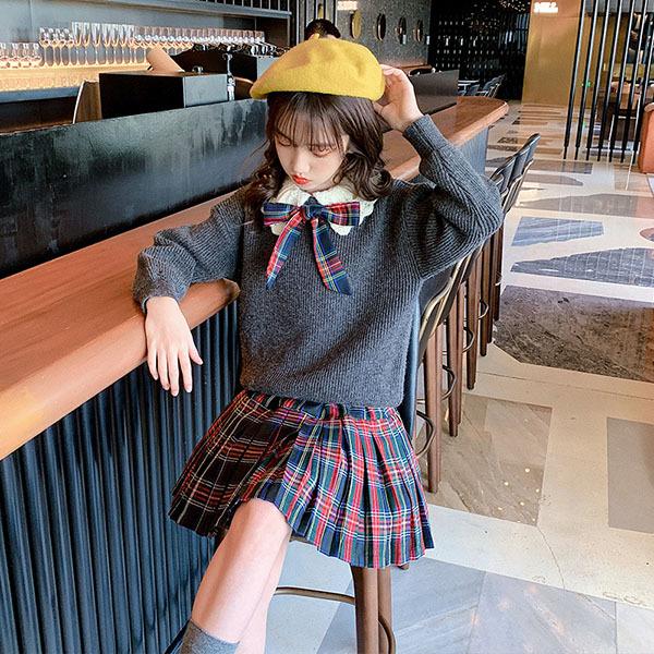 子供 スーツ 子供服 女の子 フォーマルスーツ キッズ 入学式 卒業式 ピアノ 発表会 誕生日 結婚式 長袖 秋服 セーター 蝶結び スカート チェック柄 可愛い 新品 Y4518 アユストア 通販 Yahoo ショッピング