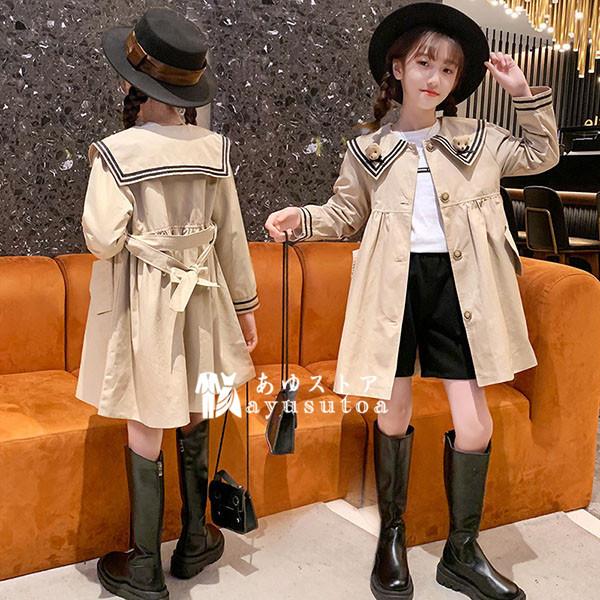 トレンチコート キッズ 子供服 女の子 秋服 コート アウター ロングコート ジャケット パーカー トップス チュニック 韓国子供服 ジュニア おしゃれ 可愛い 新品 Y4580 アユストア 通販 Yahoo ショッピング