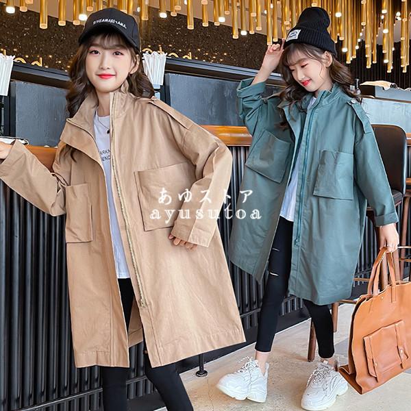 トレンチコート キッズ 子供服 女の子 秋服 コート ロングコート アウター ジャケット パーカー トップス チュニック 韓国子供服 ジュニア おしゃれ 可愛い 新品 Y アユストア 通販 Yahoo ショッピング