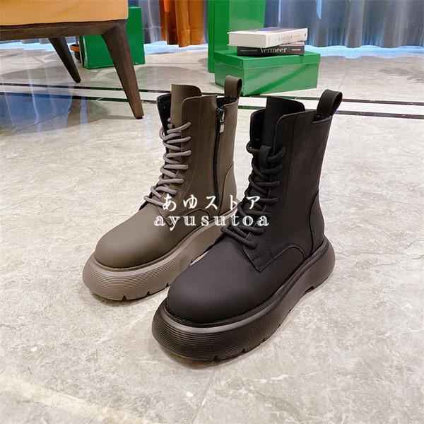 ブーツ レディース 厚底 春秋冬 ブーツ レースアップブーツ ショートブーツ 編み上げ シューズ ヒールブーツ 靴 痛くない 歩きやすい 美脚 脚長 新品 Y アユストア 通販 Yahoo ショッピング