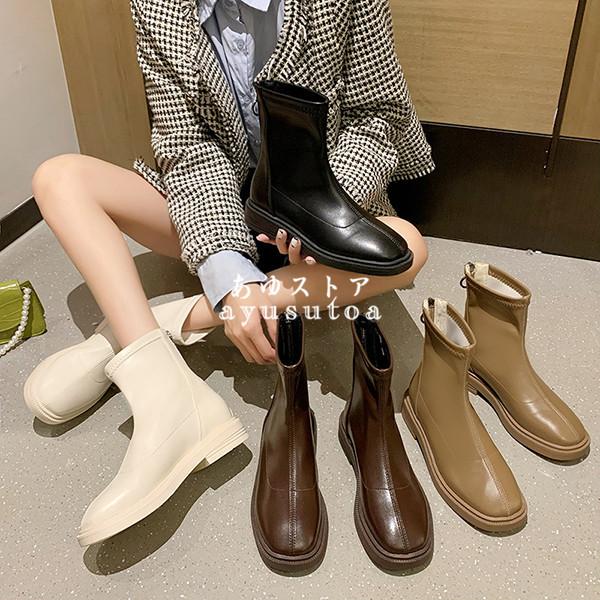 ブーツ レディース 40代 厚底 春秋冬 ブーツ Puブーツ ショートブーツ シューズ くつ ヒールブーツ 靴 痛くない 歩きやすい 美脚 脚長 おしゃれ 新品 Y アユストア 通販 Yahoo ショッピング