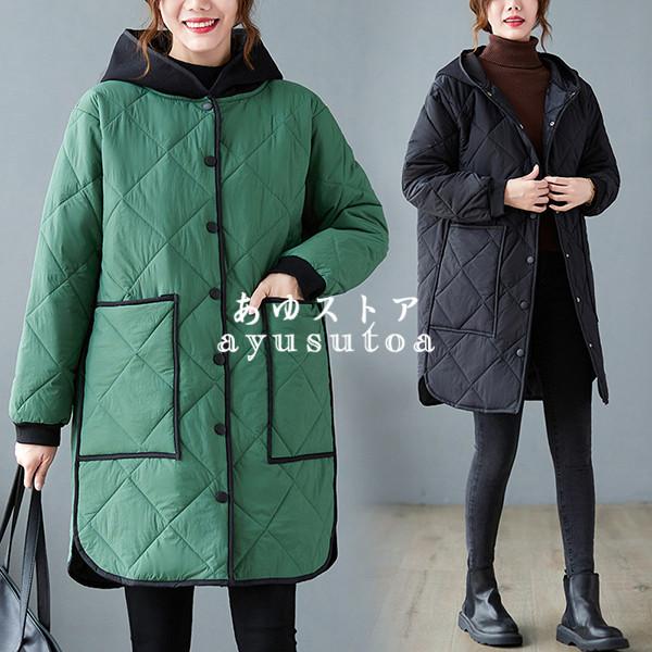 中綿コート レディース 40代 ロング丈 軽い 冬服 アウター 中綿ダウンコート 中綿ジャケット ダウン風コート パーカー フード付き 防寒 暖かい 着痩せ おしゃれ Y アユストア 通販 Yahoo ショッピング